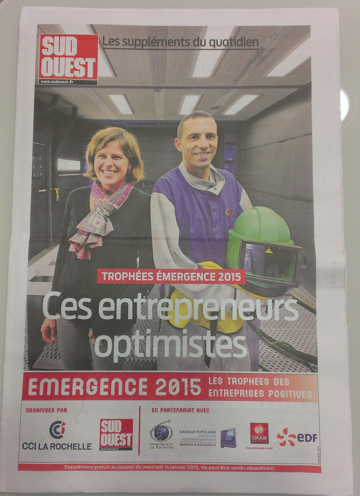 EMERGENCE CCI LA ROCHELLE 2015 QUALICOLOR en UNE de SUD OUEST 