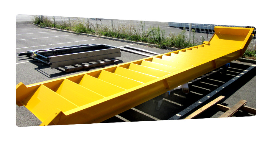 escalier industriel qualicolor jaune brillant 17 thermolaquage