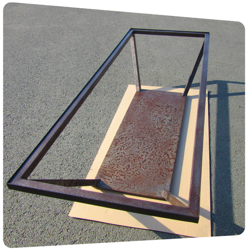 thermolaquage table acier interieur vernis mat effet rouille la rochelle ile de re