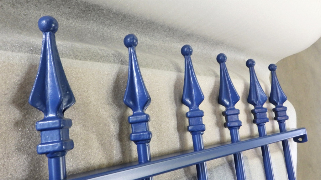 portail grille peinture sur acier galvanise bleu ile de re ile oleron thermolaquage