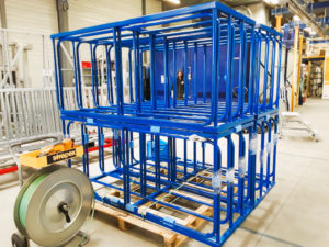 Charriot rack peinture securite bleu equipement industrie 17 33 85