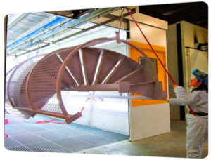 production escalier metallique 3d cabine poudrage la rochelle